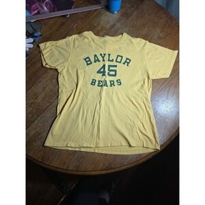 Baylor Bears T-Shirt Mens Large Yellow Short Sleeve Cotton Crew Neck